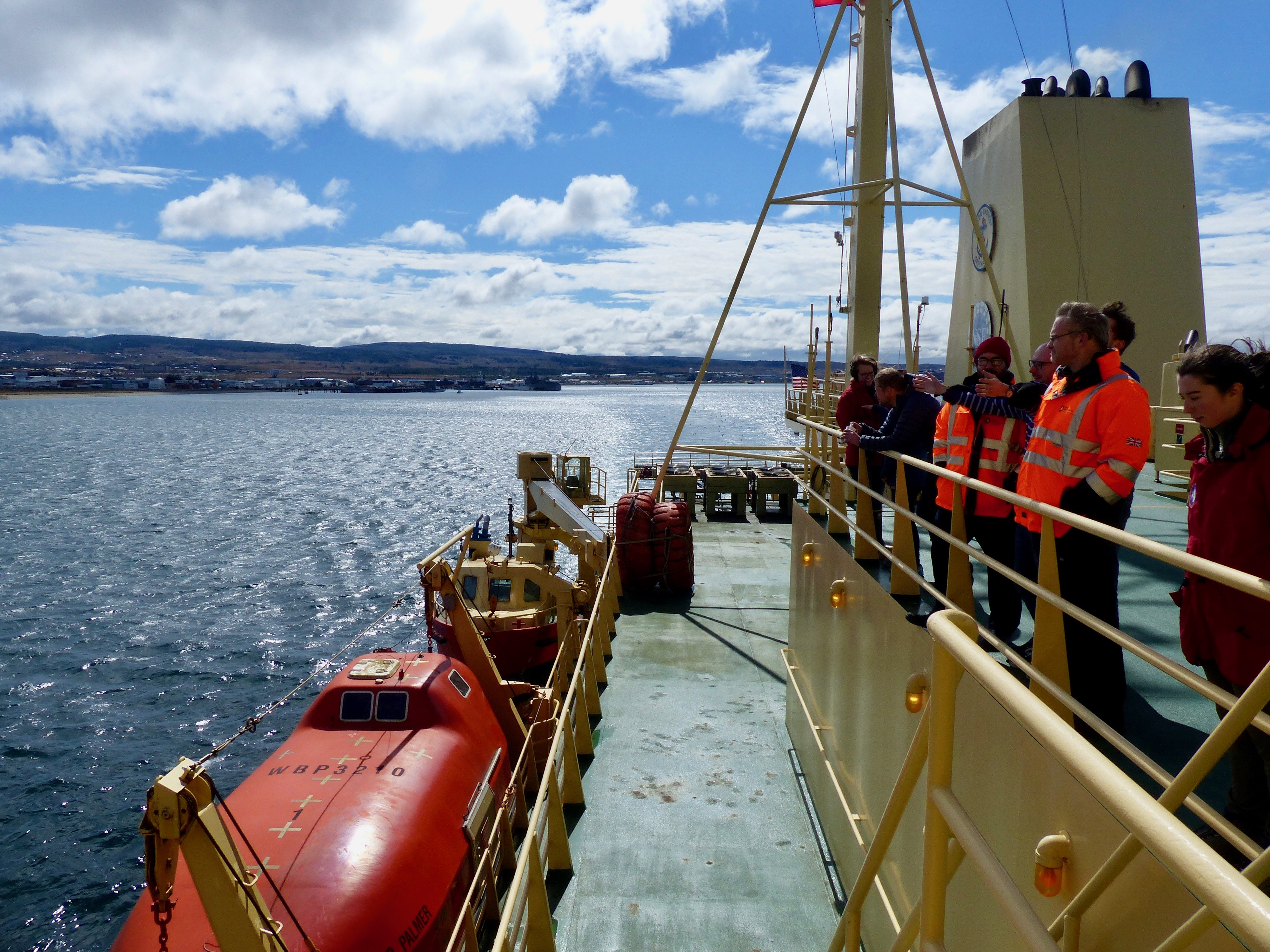 The Palmer departs Punta Arenas on its voyage.